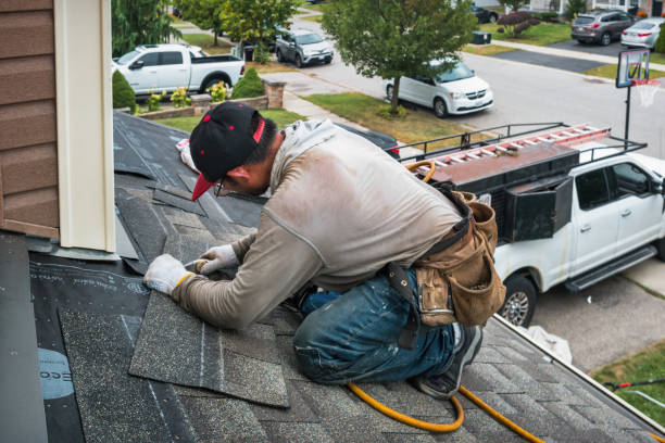 Professional Roofing technician working in Leonia, NJ